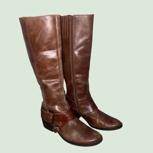 Knee High Brown Leather Boots Sovereign 8.5